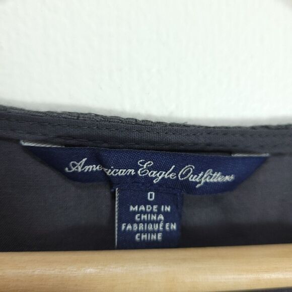 AEO Gray Lace Dress with Rose Gold Ombre - Picture 3 of 11